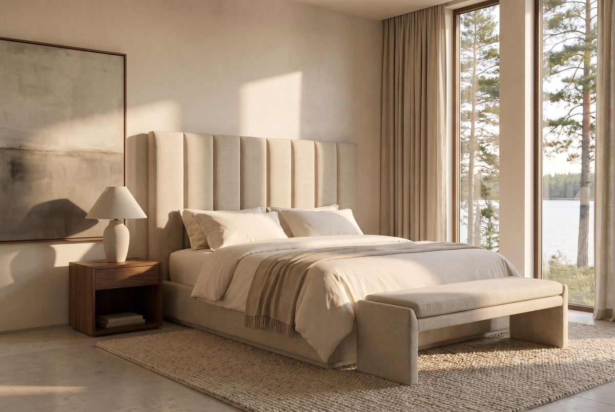 Celine XL Platform Bed in a finished room