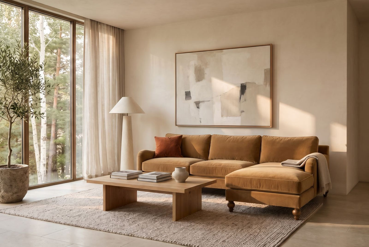 Windermere Arm Chaise Sectional in a finished room