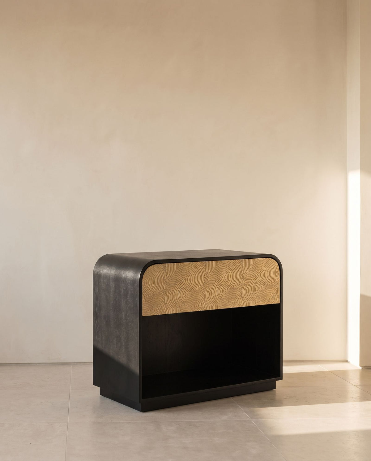Algarve Nightstand - Black / Champagne Gold