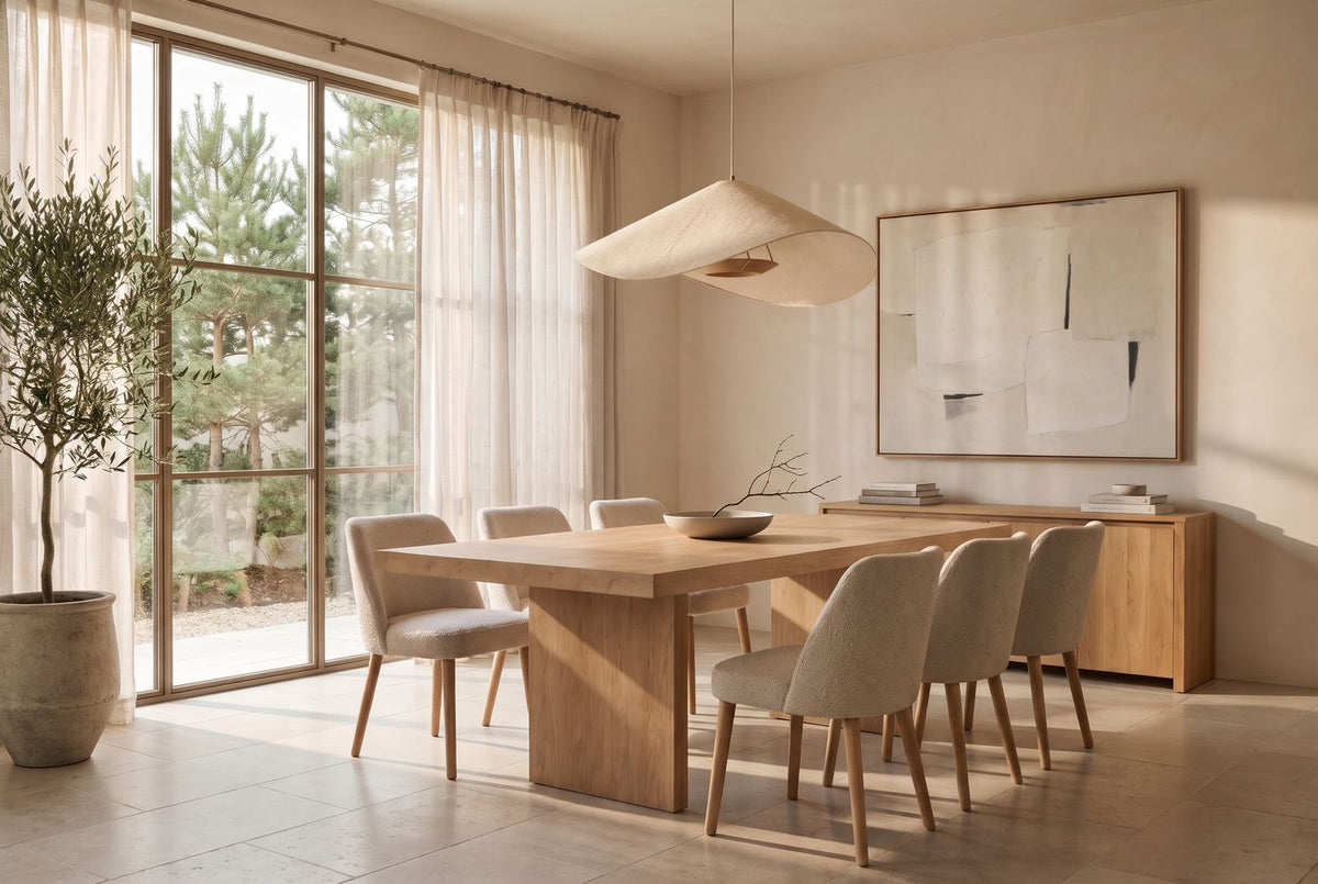 Anuj Dining Table in a finished room