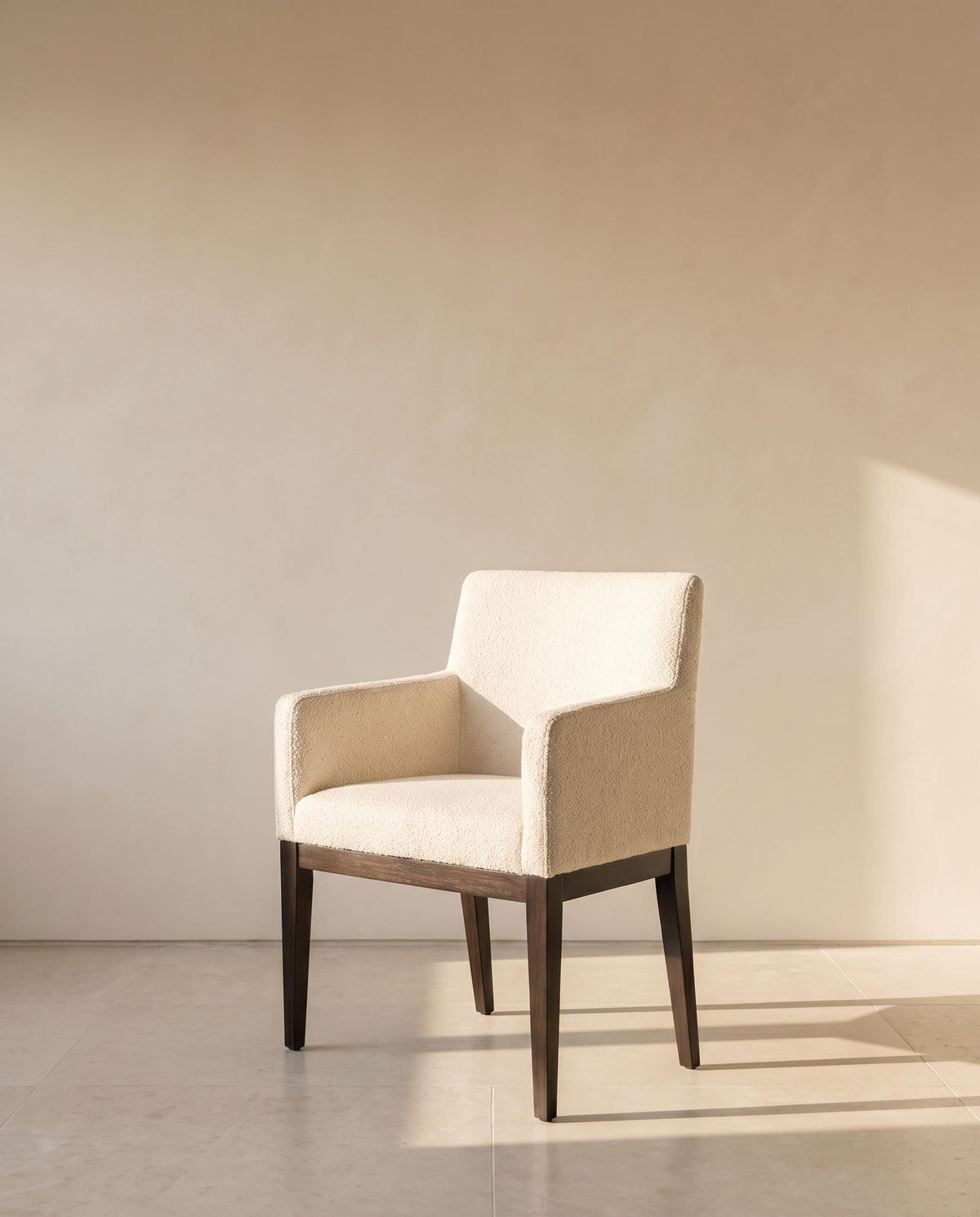 Artemis Dining Chair in ivory bouclé