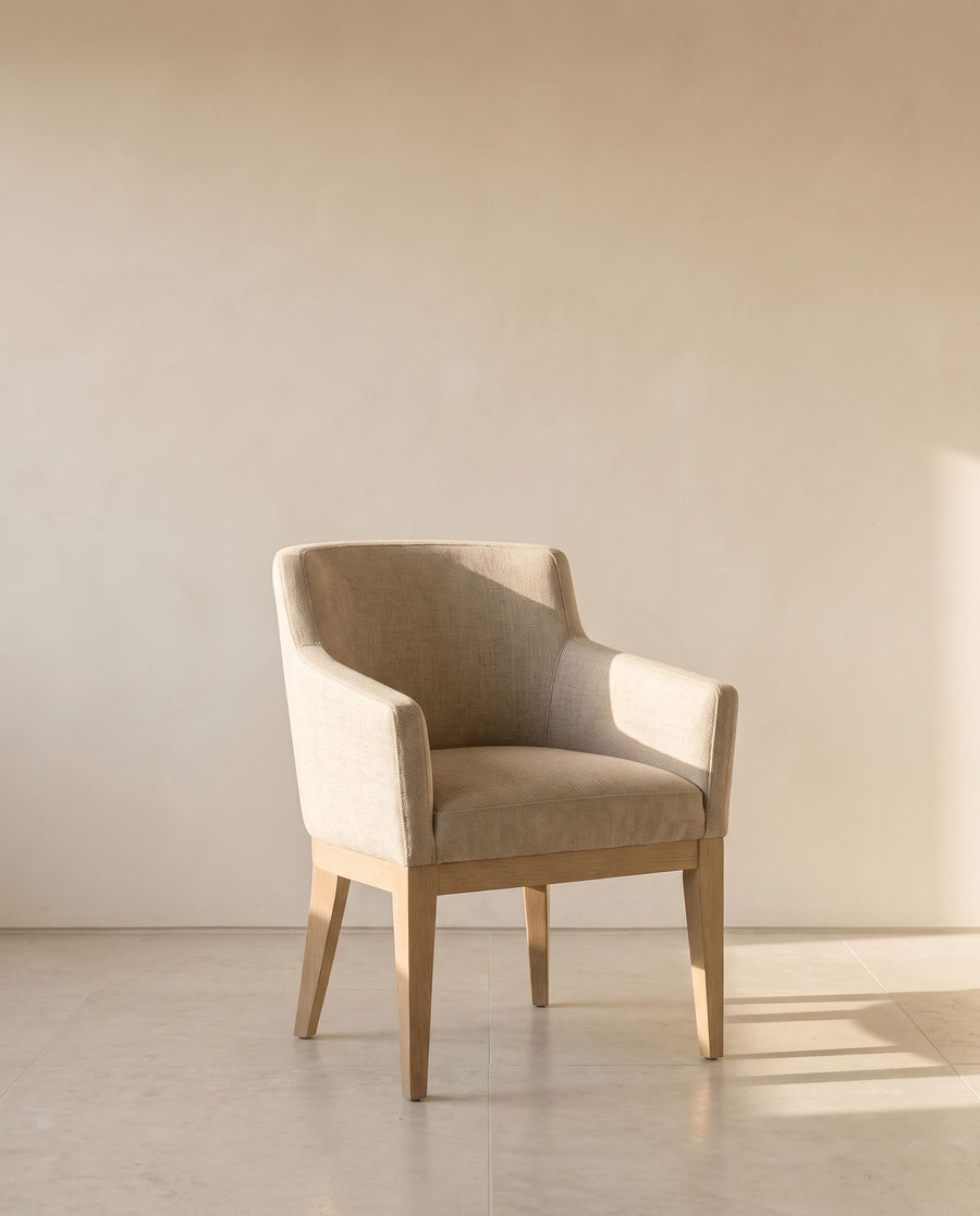 Atlas Dining Chair in sand textured linen