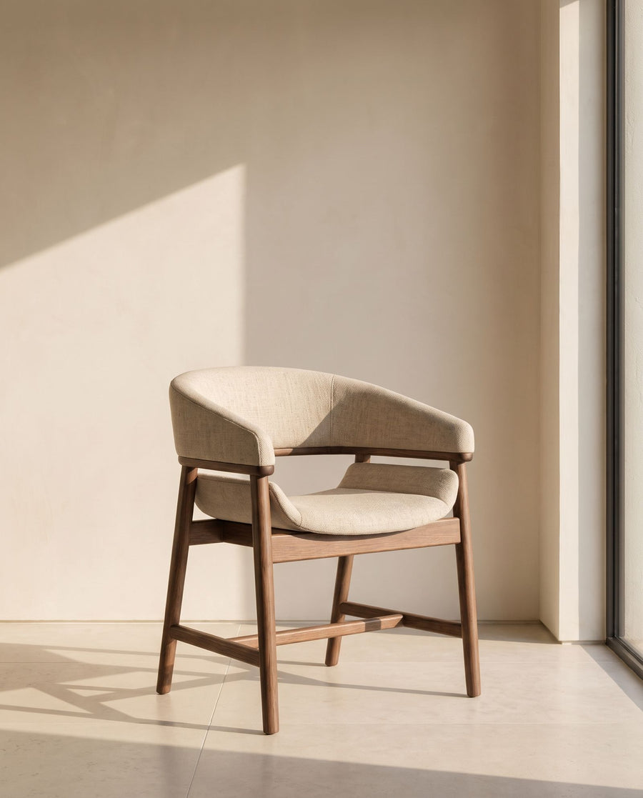 Baja Dining Chair in oatmeal linen