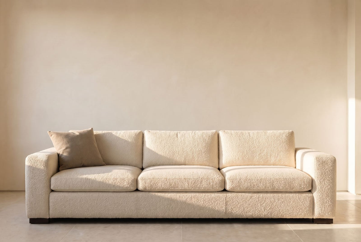 Bobby Modular Loveseat in ivory bouclé