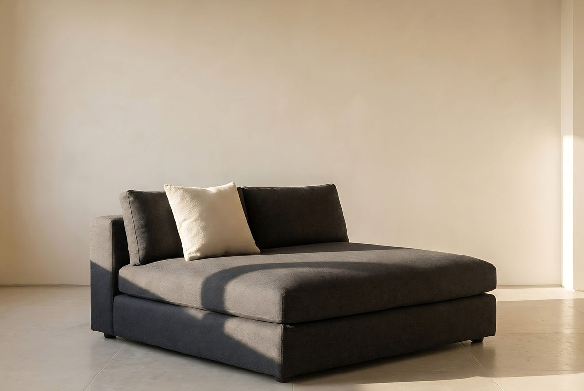Bubba Double Lounger in charcoal heathered wool