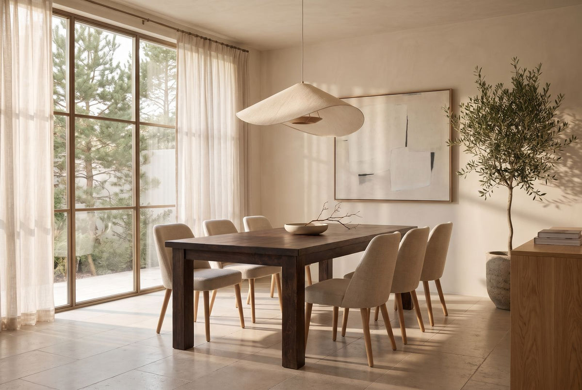 Calabasas Dining Table in a finished room