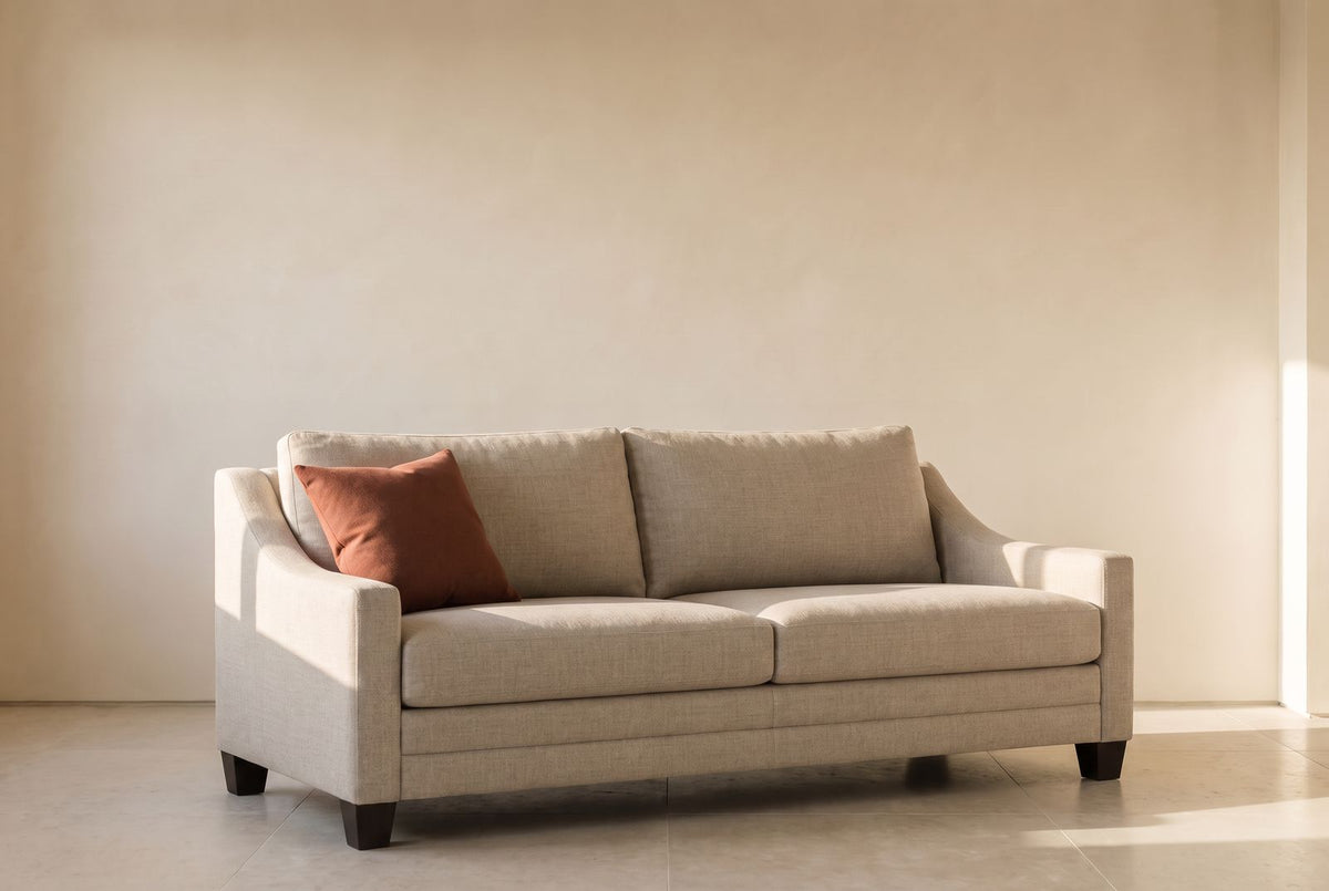 Courtney Sofa Series in oatmeal linen