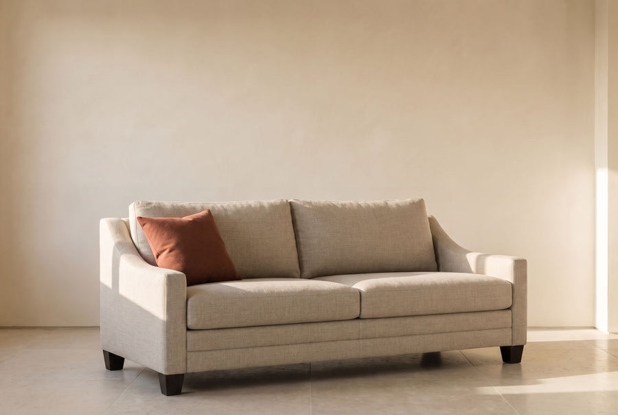 Courtney Sofa Series in oatmeal linen