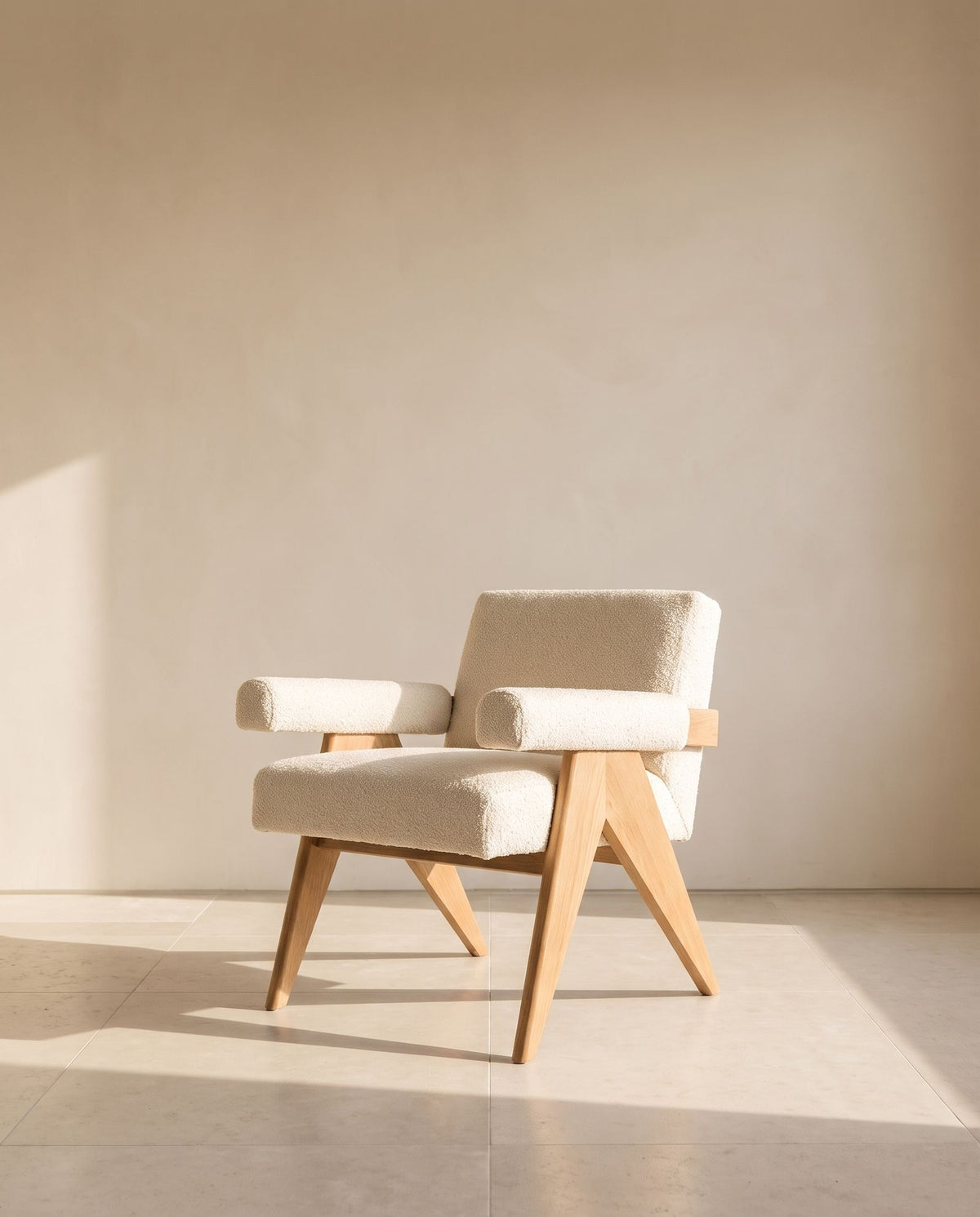 Easton Accent Chair in ivory bouclé