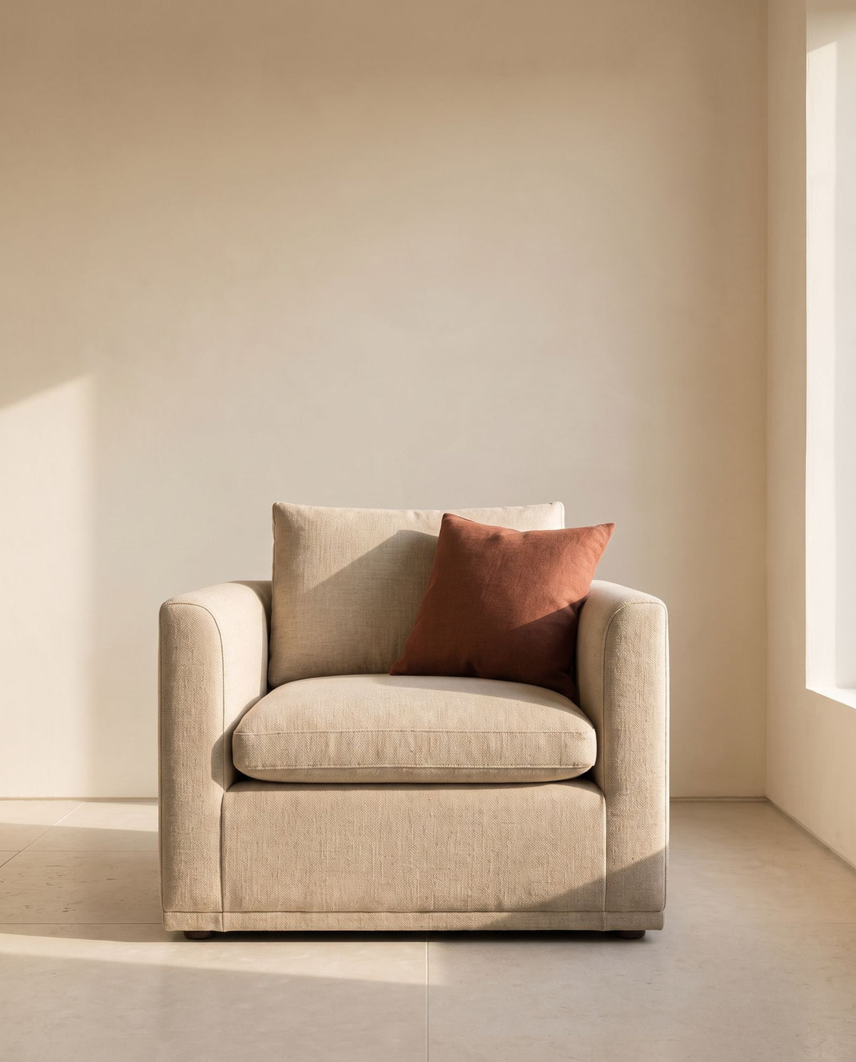 Eden Slipcover Swivel Chair in sand textured linen