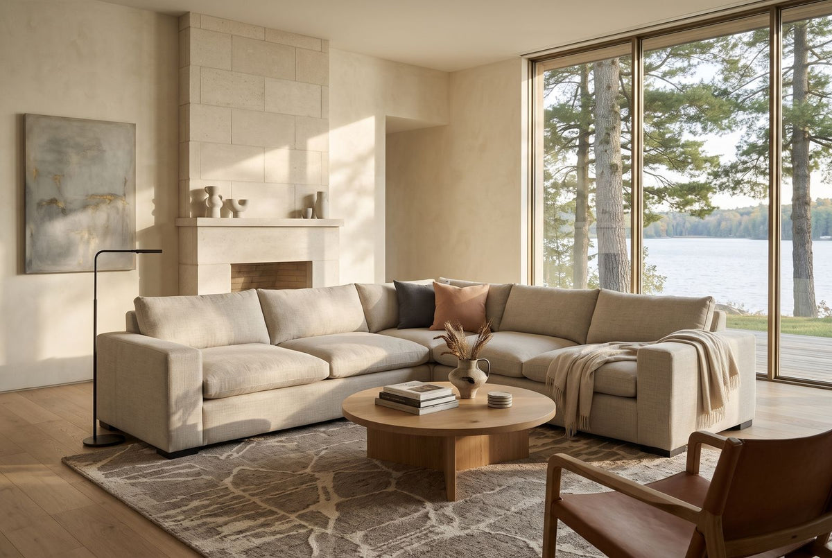 Isla Corner Chaise in a finished room