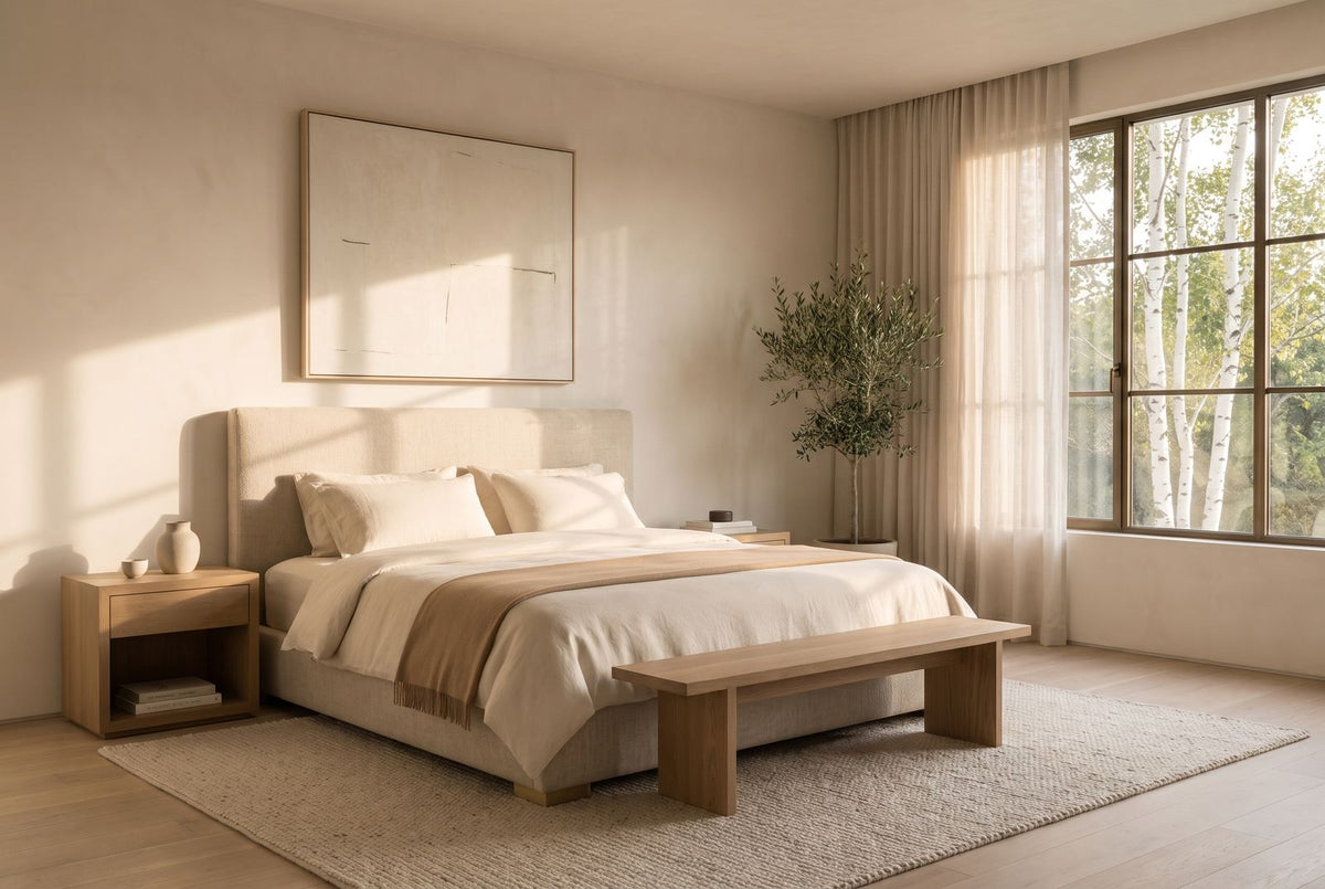 Kirsten Platform Bed in a finished room