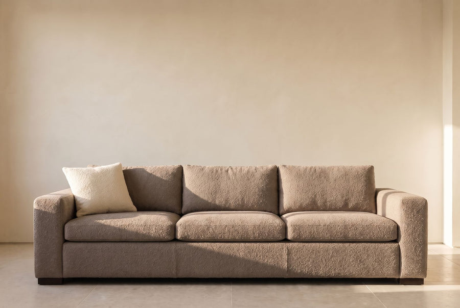 Mavis Sofa in taupe wool bouclé