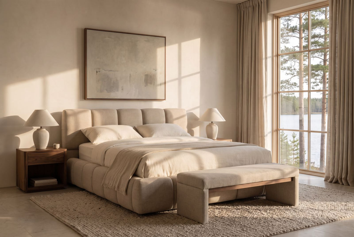 Odyssey Platform Bed in a finished room