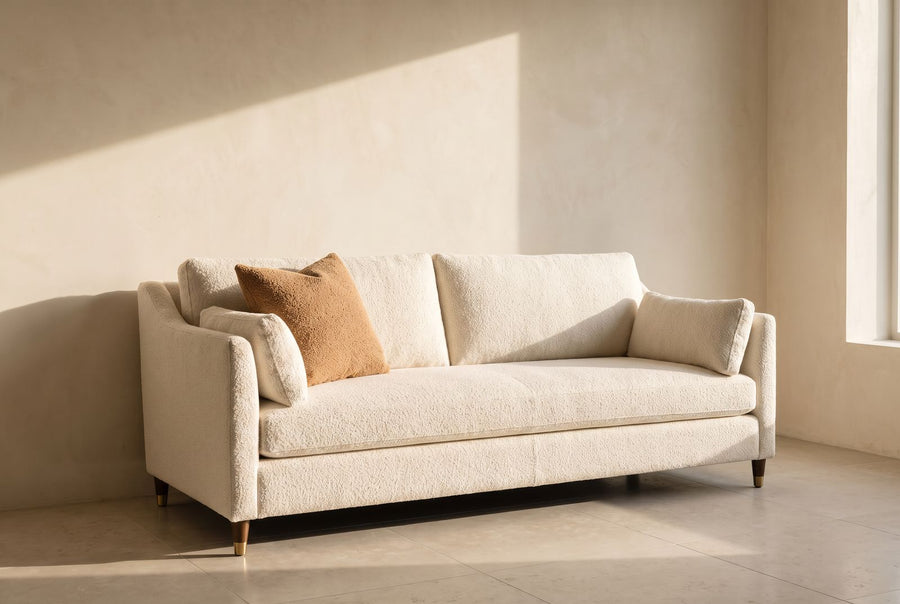 Palermo Sofa in ivory bouclé