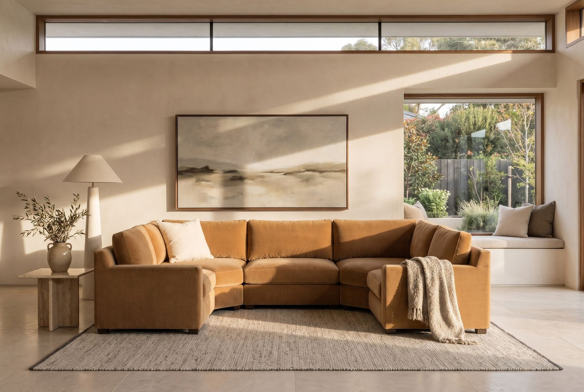 Paloma U-Sectional in a finished room