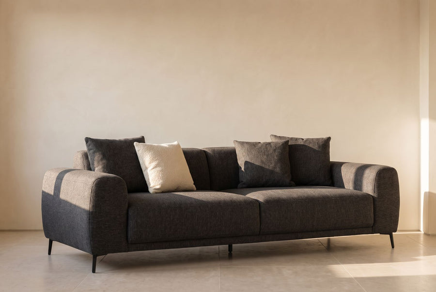 Isabelle Sofa in charcoal heathered wool