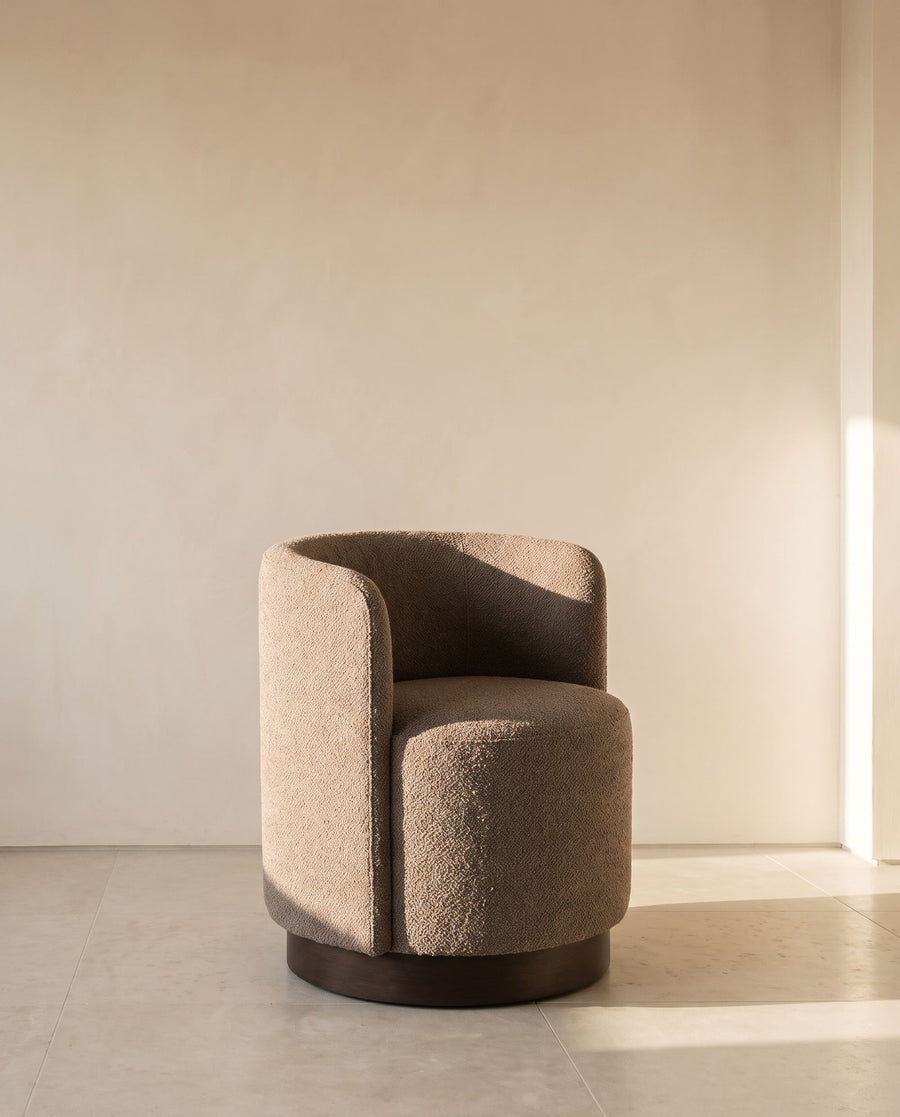 Vermont Dining Chair in taupe wool bouclé