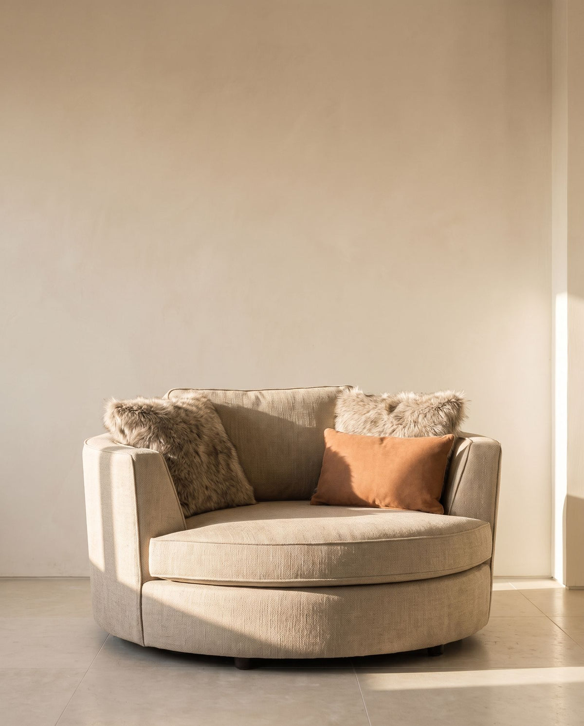 Wolfsbane Accent Chair in sand textured linen