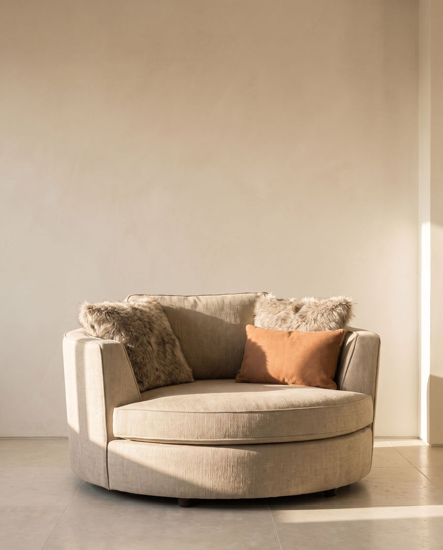Wolfsbane Accent Chair in sand textured linen